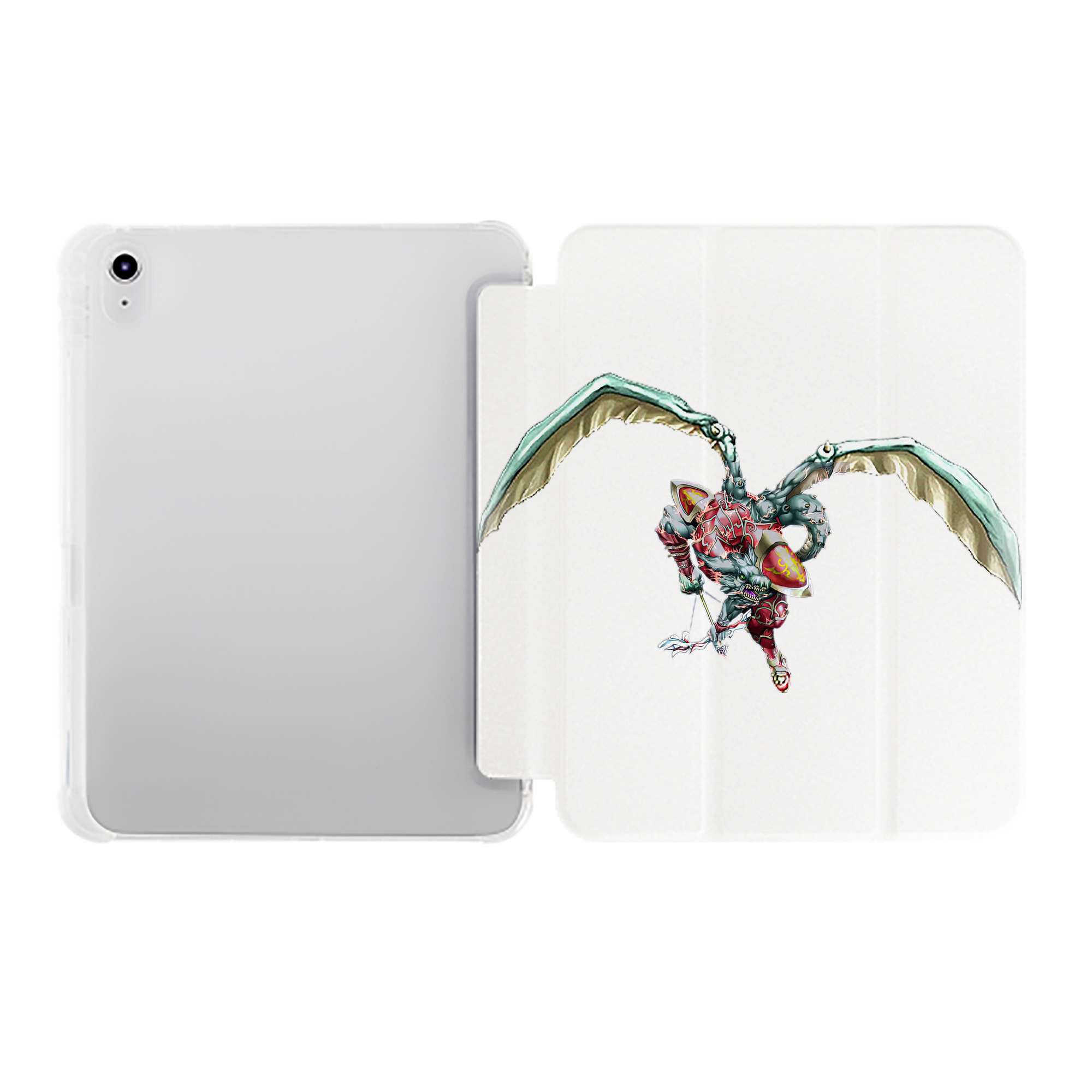 （画像用） 遊☆戯☆王 Yu-Gi-Oh! IPad ケース ペン収納付き 三つ折りスタンド PUレザー×シリコン 対応機種9.5/10.5/10.9インチ